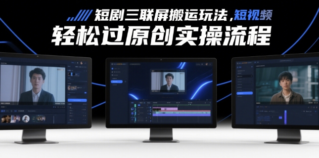 右豹：短剧三联屏搬运玩法，短剧搬运轻松过原创实操流程-AI创作学习-提示词应用-短视频玩法唐辛AI创作学习网