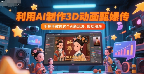 利用AI制作3D动画甄嬛传，流量爆了，手把手教你-AI创作学习-提示词应用-短视频玩法唐辛AI创作学习网