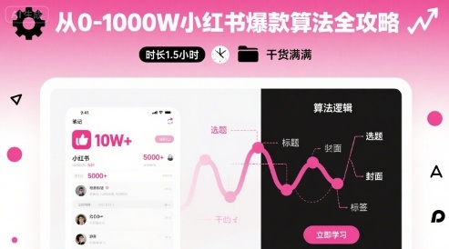 从0-1000W小红书爆款算法全攻略，时长1.5小时，干货满满-AI创作学习-提示词应用-短视频玩法唐辛AI创作学习网