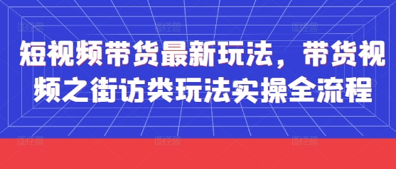 右豹：短视频带货最新玩法，带货视频之街访类玩法实操全流程-AI创作学习-提示词应用-短视频玩法唐辛AI创作学习网