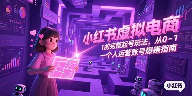 小红书虚拟电商，从0-1的完整起号玩法，一个人运营账号爆赚指南-AI创作学习-提示词应用-短视频玩法唐辛AI创作学习网
