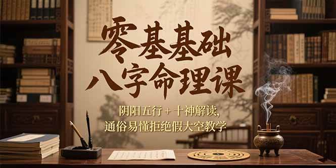 零基础八字命理课，阴阳五行+十神解读，通俗易懂拒绝假大空教学-AI创作学习-提示词应用-短视频玩法唐辛AI创作学习网