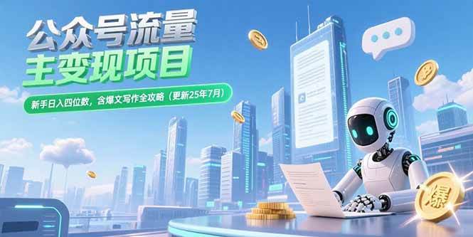 格莱：公众号流量主变现项目：含爆文写作全攻略(更新25年7月)-AI创作学习-提示词应用-短视频玩法唐辛AI创作学习网