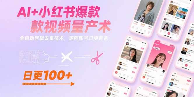 AI+小红书爆款视频量产！全自动剪辑去重，矩阵号一天更百条，轻松上热门！-AI创作学习-提示词应用-短视频玩法唐辛AI创作学习网