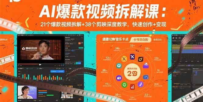 AI爆款视频拆解课！21个爆款拆透+38个剪映深教，快速做视频还能变现！-AI创作学习-提示词应用-短视频玩法唐辛AI创作学习网