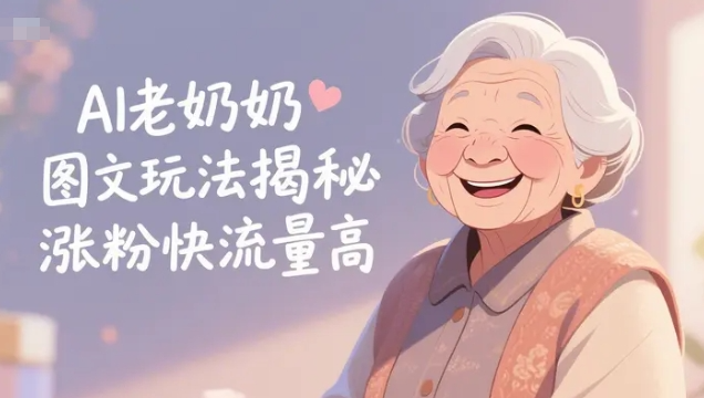 AI老奶奶图文玩法揭秘，涨粉快流量高，可快速起号变现-AI创作学习-提示词应用-短视频玩法唐辛AI创作学习网