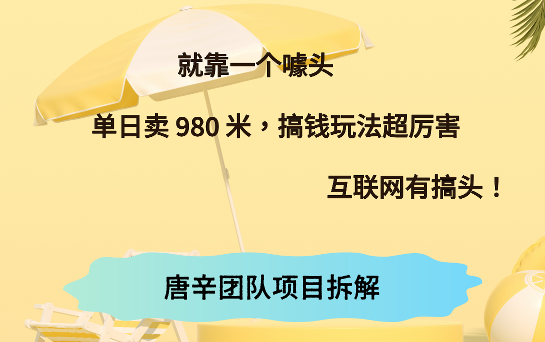 就靠一个噱头！单日卖 980 米，搞钱玩法超厉害，互联网有搞头！-AI创作学习-提示词应用-短视频玩法唐辛AI创作学习网