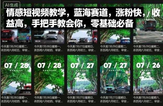 情感短视频教学来啦！蓝海赛道涨粉快、收益高，一步一步手把手教你，新手也能轻松上手搞！-AI创作学习-提示词应用-短视频玩法唐辛AI创作学习网