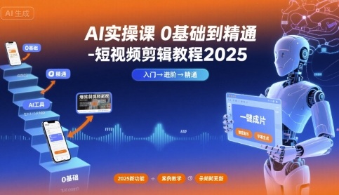 2025AI 短视频剪辑课！0 基础到精通，学完就能用！-AI创作学习-提示词应用-短视频玩法唐辛AI创作学习网