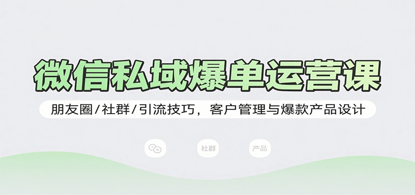 微信私域爆单课！教引流，客户管，产品设计，轻松爆单！-AI创作学习-提示词应用-短视频玩法唐辛AI创作学习网