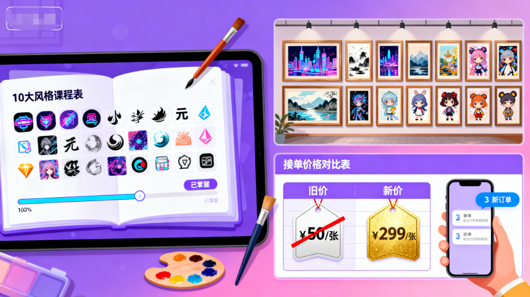 AI绘画炼丹：1门课掌握10种风格，接单价格翻倍-AI创作学习-提示词应用-短视频玩法唐辛AI创作学习网