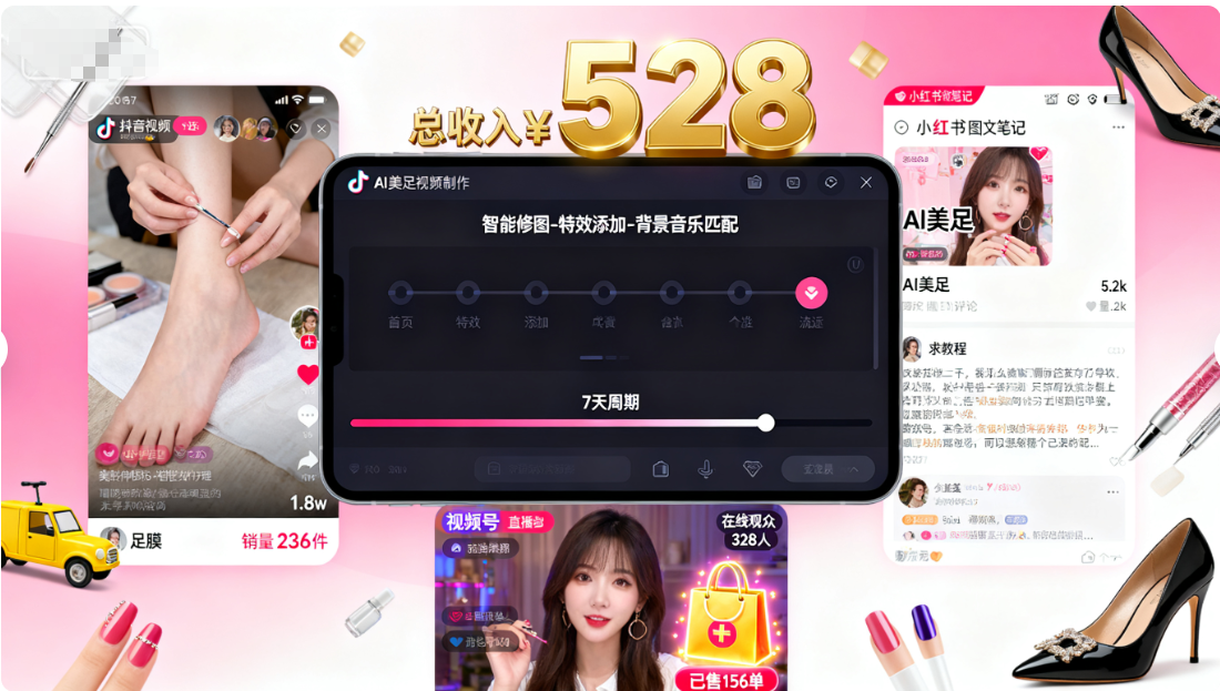 AI美足视频：7天变现500+，3个平台同步赚钱攻略-AI创作学习-提示词应用-短视频玩法唐辛AI创作学习网