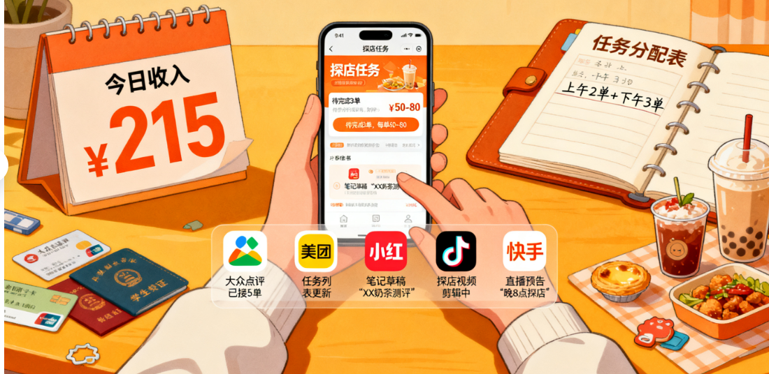大众点评任务：学生党日赚200，5个平台同步操作-AI创作学习-提示词应用-短视频玩法唐辛AI创作学习网
