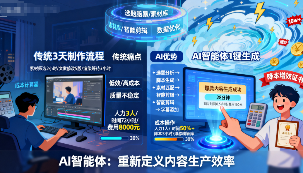 AI智能体3天速成：1键生成爆款内容，降本增效50%以上-AI创作学习-提示词应用-短视频玩法唐辛AI创作学习网