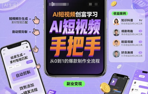 AI短视频创富学习，手把手教会你制作AI短视频-AI创作学习-提示词应用-短视频玩法唐辛AI创作学习网