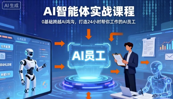 AI 智能体实战课太香了！0 基础也能跨过 AI 门槛，打造 24 小时帮你干活的 AI 员工，不搞虚的，靠实战玩转 AI！-AI创作学习-提示词应用-短视频玩法唐辛AI创作学习网
