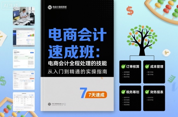 电商会计速成班，电商会计全程处理的技能-AI创作学习-提示词应用-短视频玩法唐辛AI创作学习网