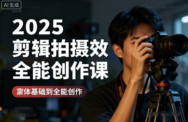 2025 剪辑拍摄特效全能课！零基础也能学，拍视频、剪片子、加特效全教，轻松从新手变全能创作者，超实用！-AI创作学习-提示词应用-短视频玩法唐辛AI创作学习网