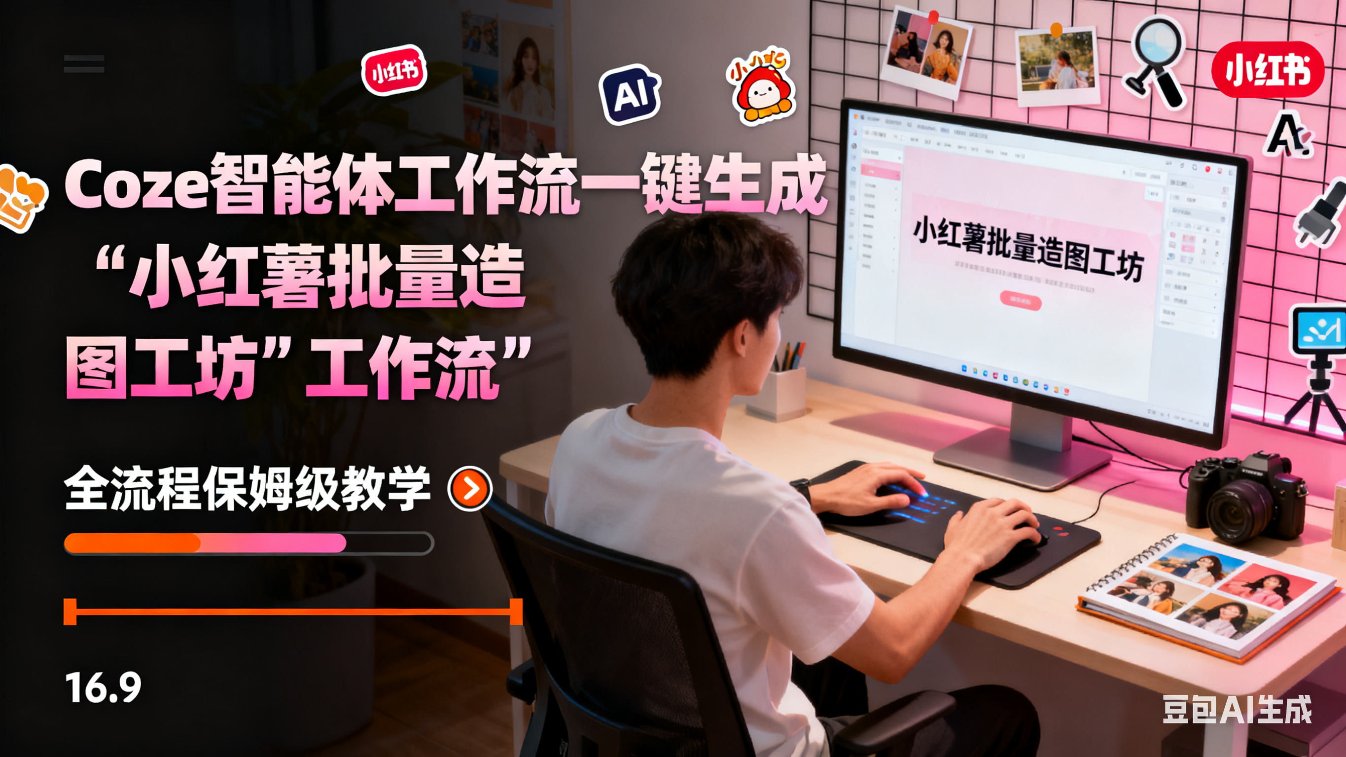 Coze扣子智能体工作流一键生成“小红薯批量造图工坊“工作流，全流程保姆级教学-AI创作学习-提示词应用-短视频玩法唐辛AI创作学习网