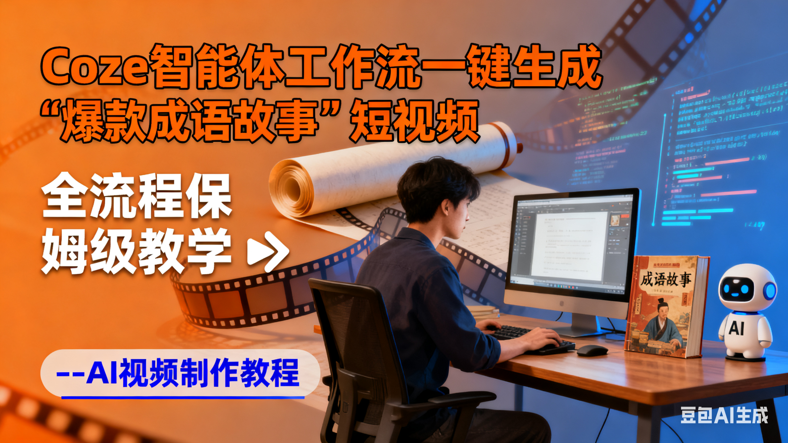 Coze智能体工作流一键生成“爆款成语故事“短视频，全流程保姆级教学—AI视频制作教程-AI创作学习-提示词应用-短视频玩法唐辛AI创作学习网