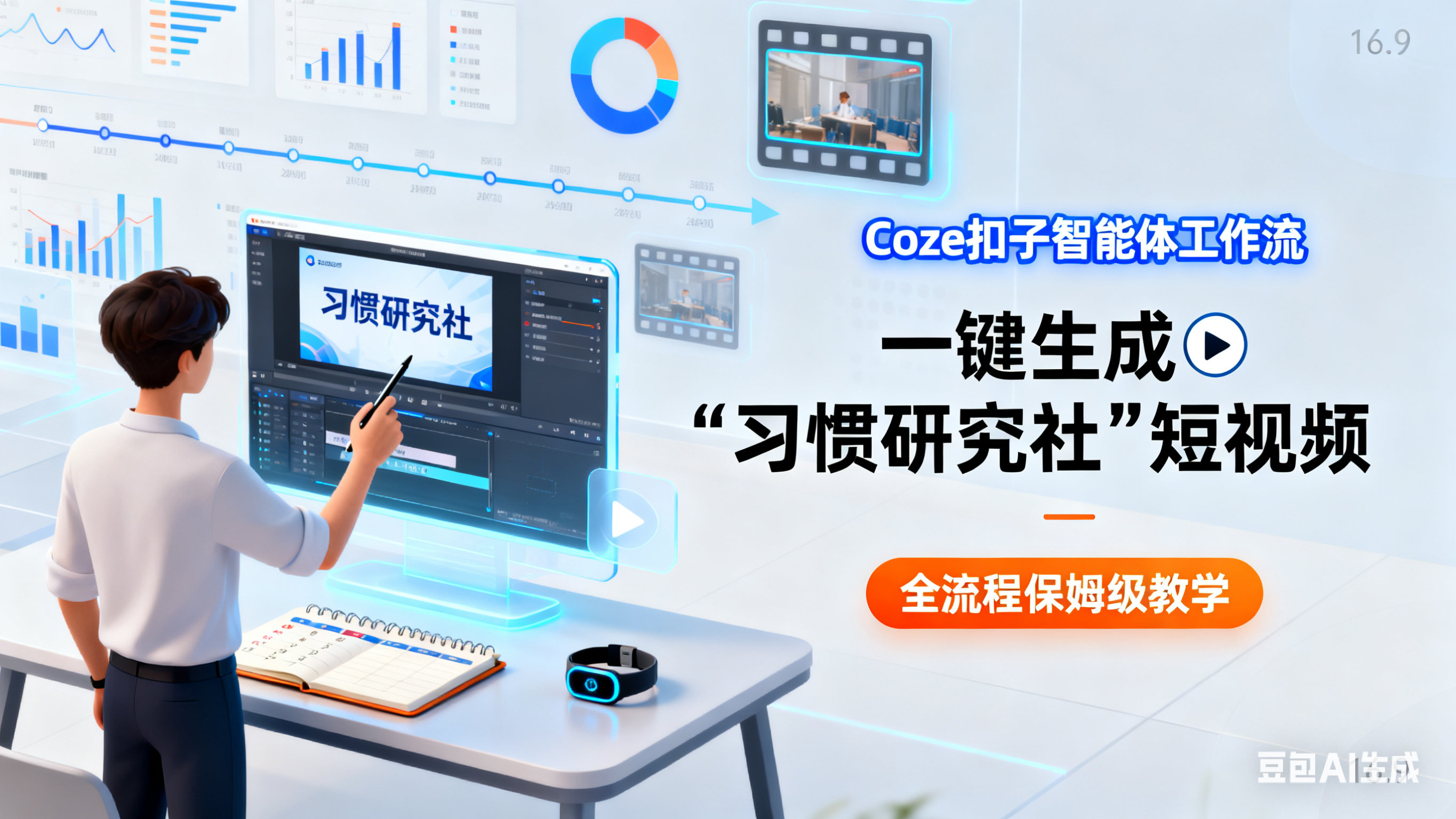 Coze扣子智能体工作流一键生成“习惯研究社“短视频，全流程保姆级教学-AI创作学习-提示词应用-短视频玩法唐辛AI创作学习网