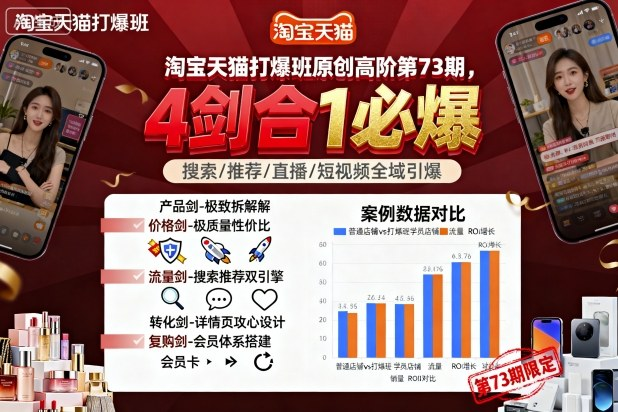 淘宝天猫打爆班原创高阶第73期，4剑合1必爆-AI创作学习-提示词应用-短视频玩法唐辛AI创作学习网